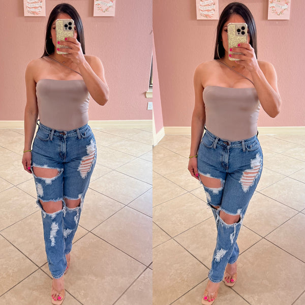 Miriam One Strap Bodysuit- Mud light