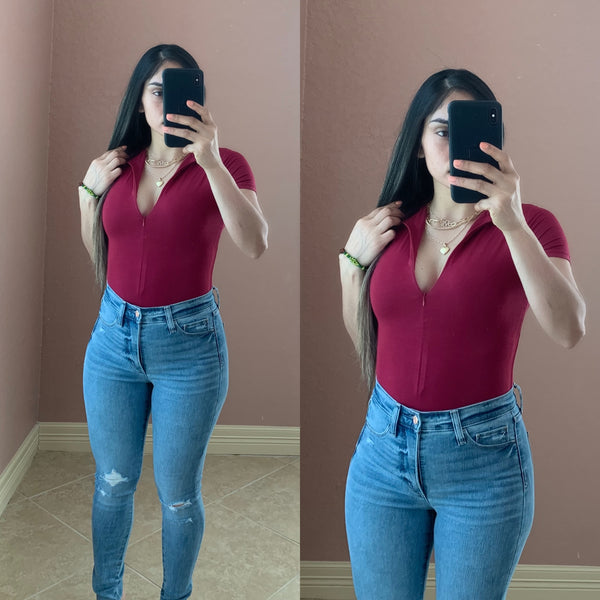 Denise Bodysuit- burgundy