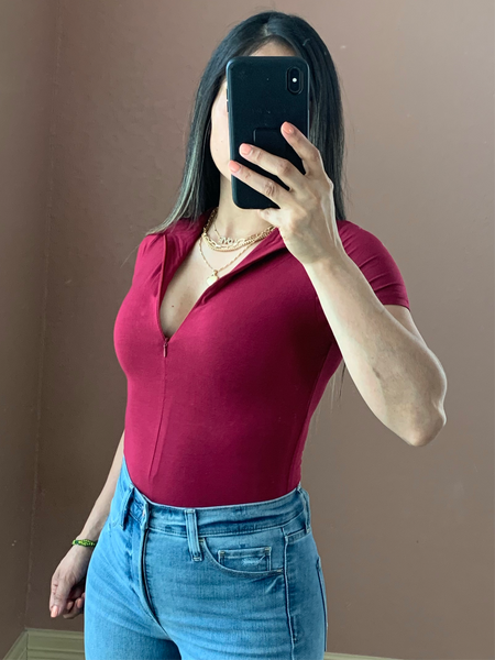 Denise Bodysuit- burgundy
