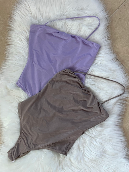 Miriam One Strap Bodysuit- Mud light
