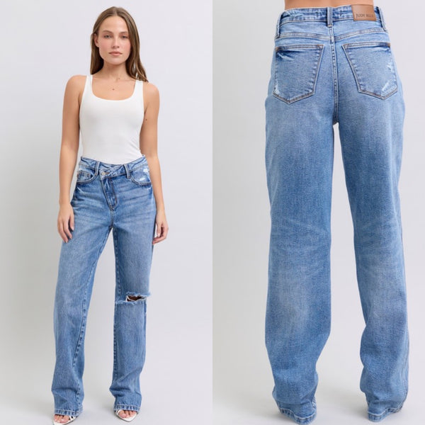 Gia Judy Blue Criss-Cross Jeans