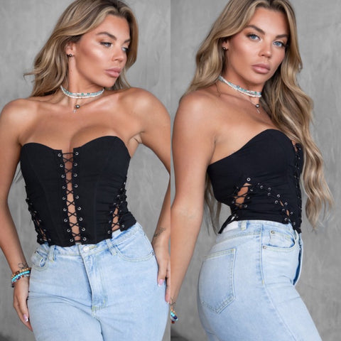 Lybra Corset Top- black