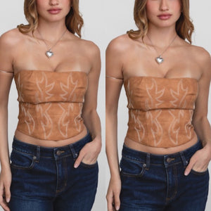 Beckee Corset Top- light brown