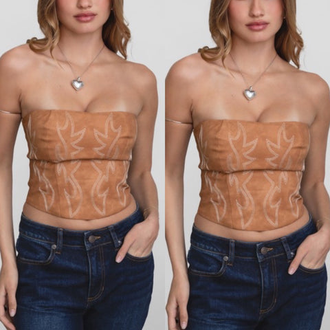 Beckee Corset Top- light brown