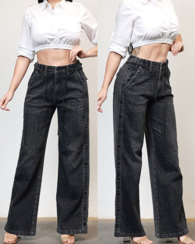 Arleth Side Open Straight Leg Jeans