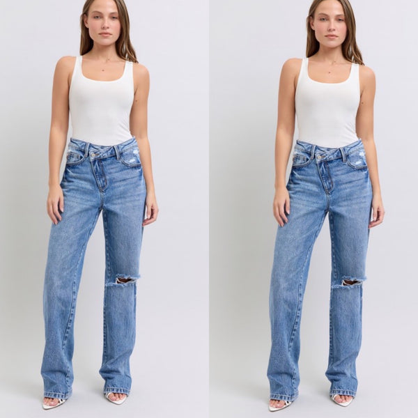 Gia Judy Blue Criss-Cross Jeans