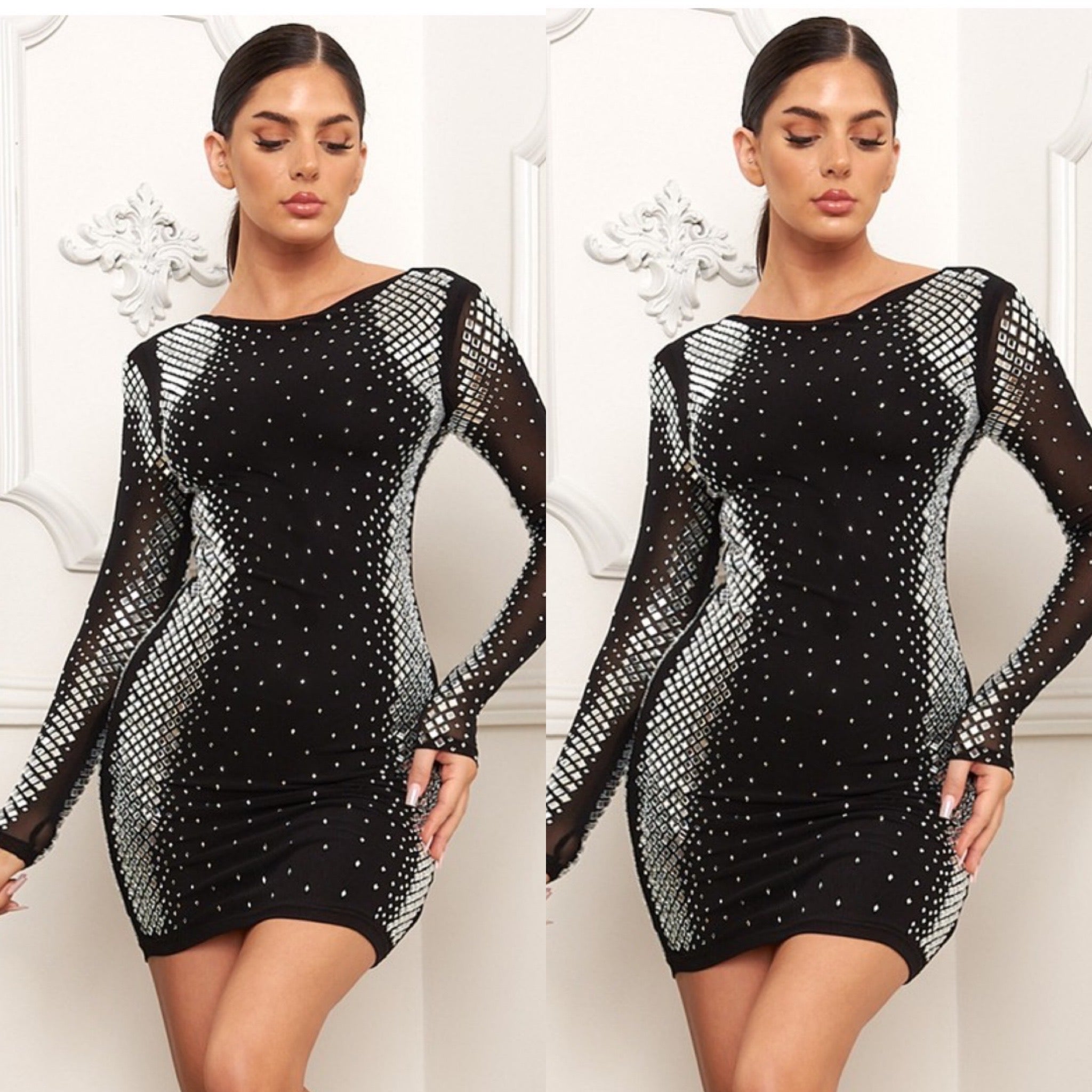 Annita Studded Dress- Black