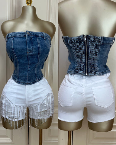 Lettie Tube Top- blue