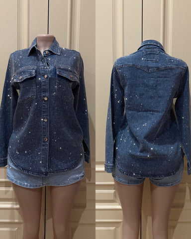 Fatima Rhinestone Long Sleeve Shirt