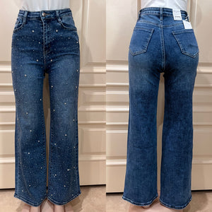 Sonia Rhinestone Jeans- blue