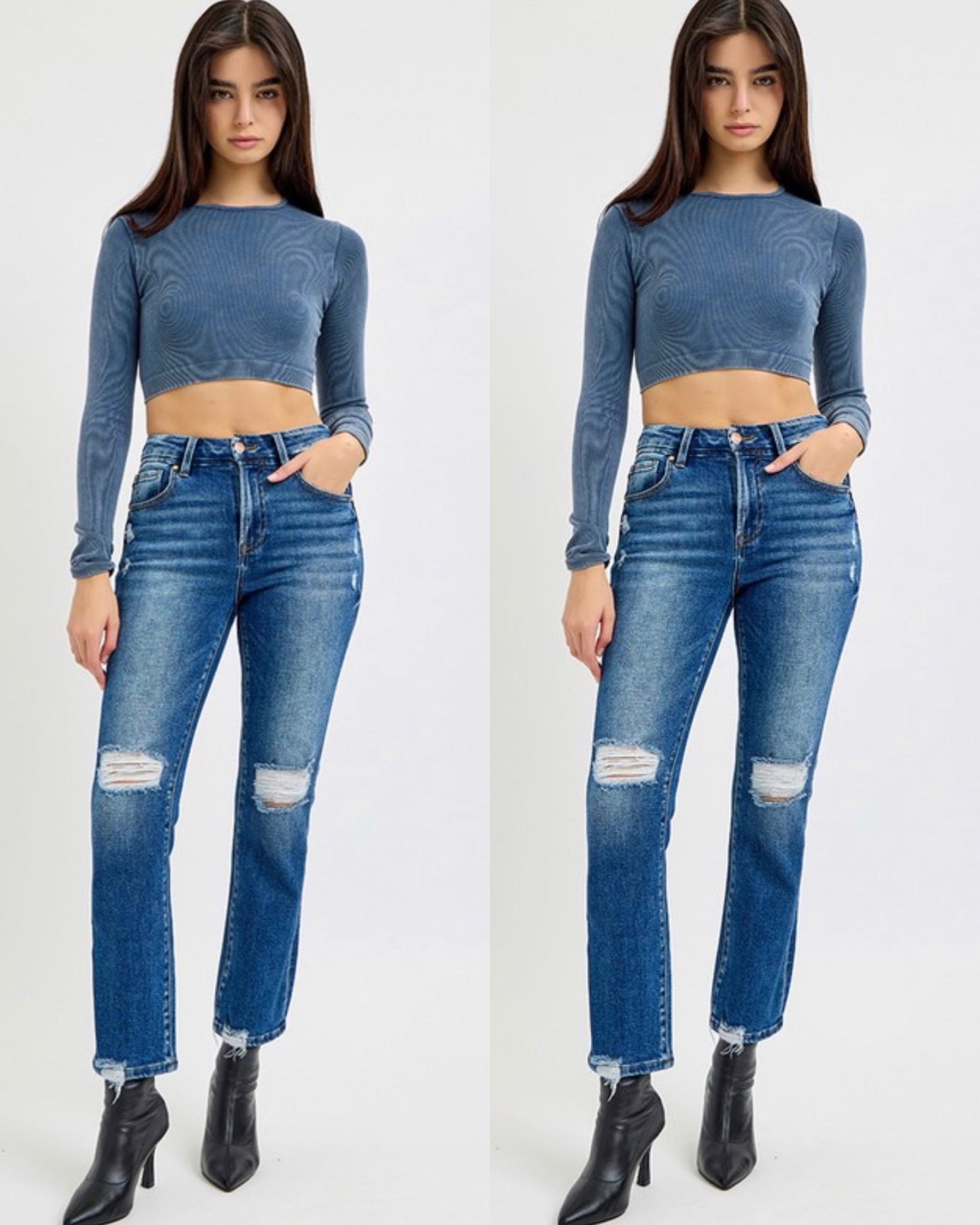 Isabella Hi-Rise Crop Straight Jeans