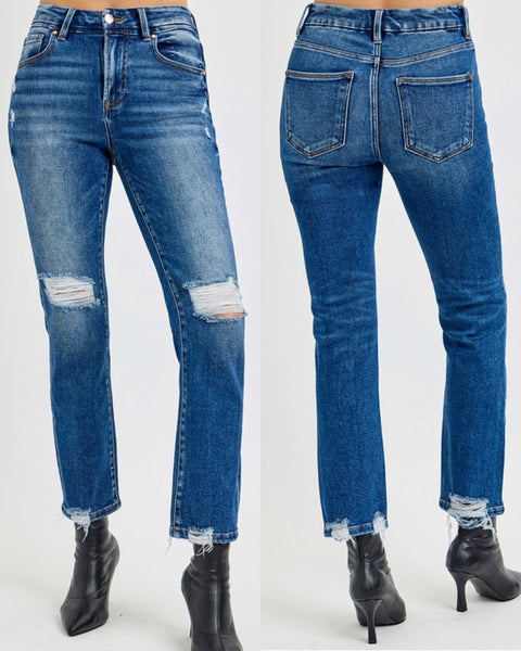 Isabella Hi-Rise Crop Straight Jeans
