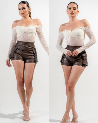 Shaira Lace Bodysuit- cream