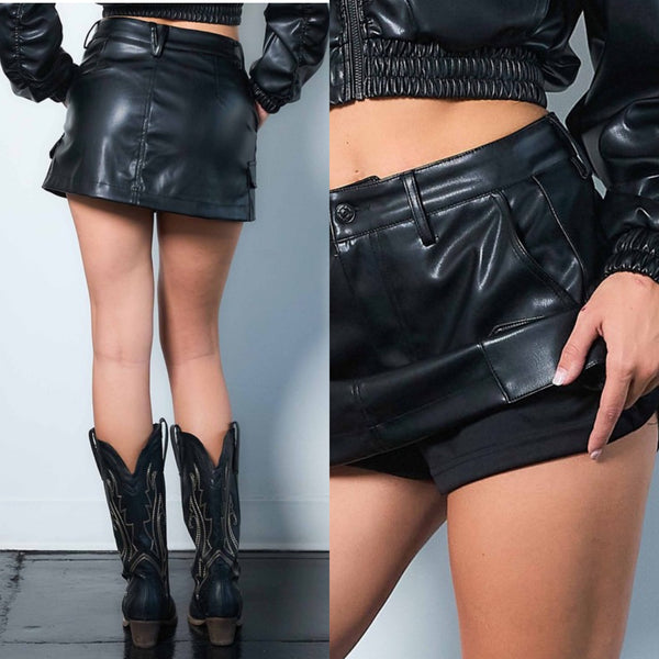 Gabby Faux Leather Skirt