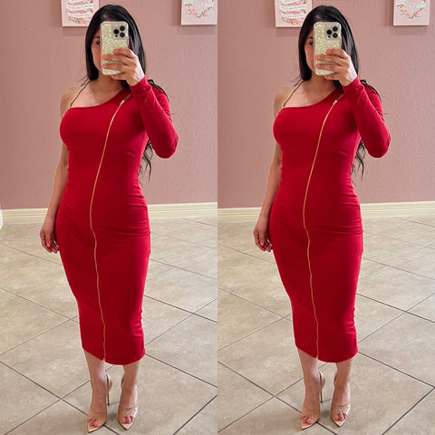 Kamila midi dress- red